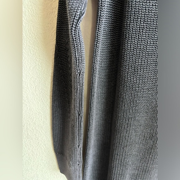 Rag & Bone Charcoal Gray Dana Chunky Knit Cold Shoulder Sweater Dress M - Picture 7 of 13